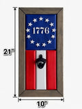 Patriotic Bottle Opener Sign - 21" x 10"