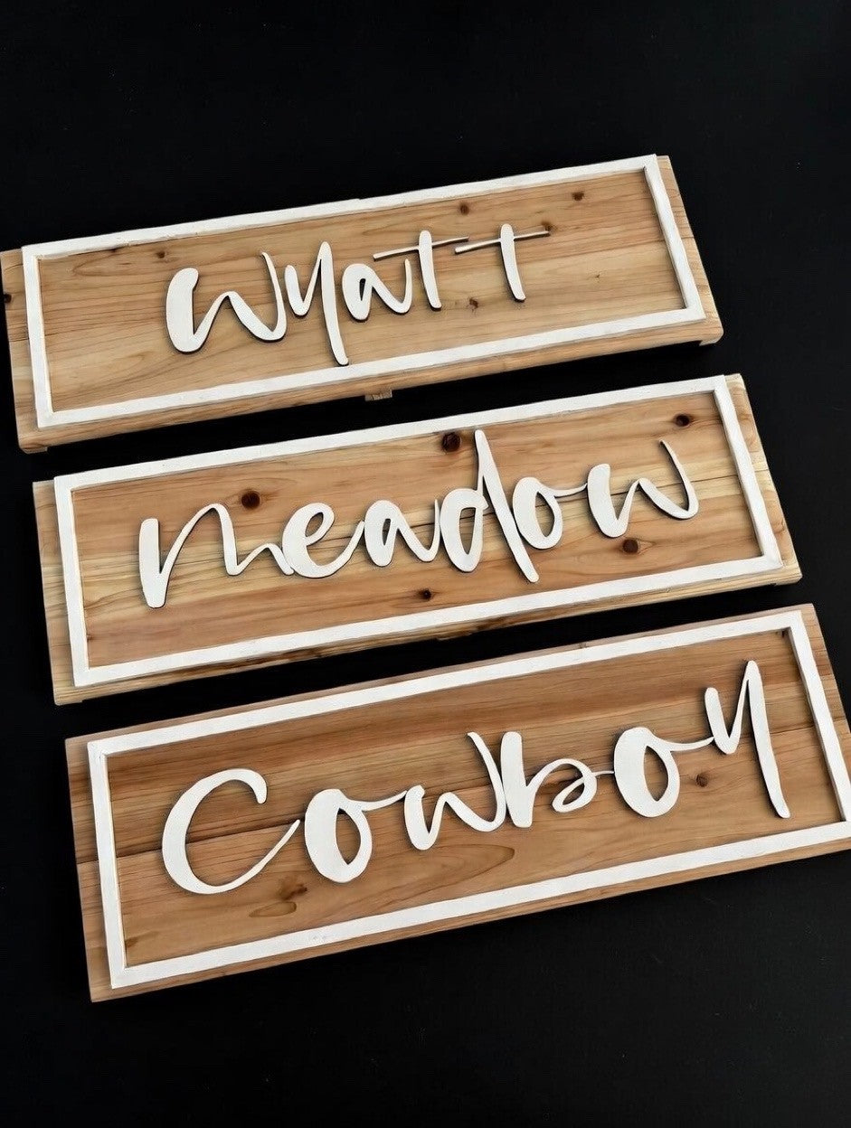 Custom Cedar Wood Livestock Sign – Personalized Farmhouse Charm