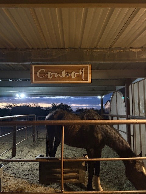 Custom Cedar Wood Livestock Sign – Personalized Farmhouse Charm