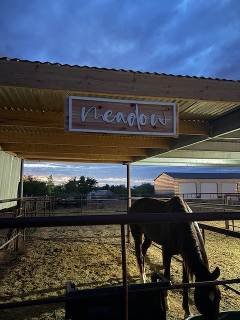 Custom Cedar Wood Livestock Sign – Personalized Farmhouse Charm
