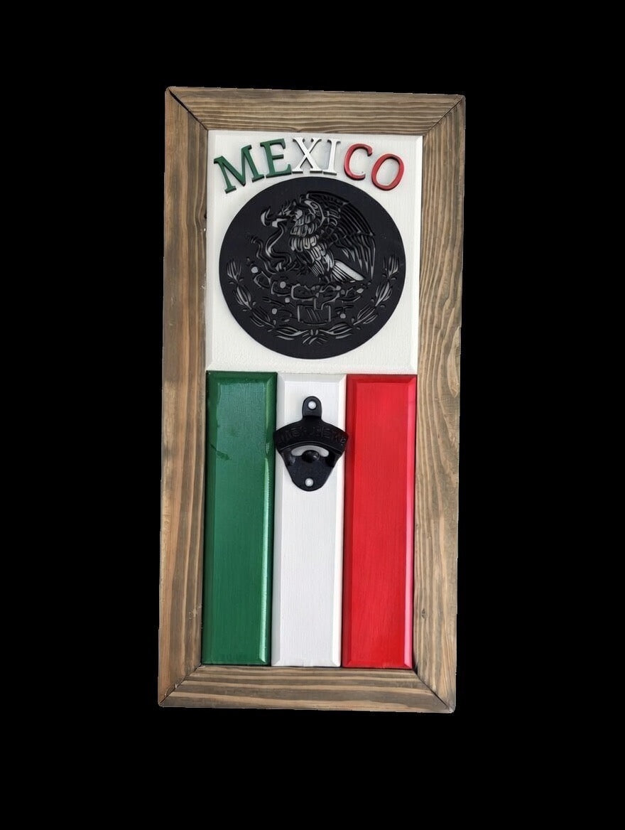 Patriotic Bottle Opener Sign - 21" x 10"